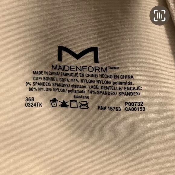 Maidenform Womens Bra Size 36B Push Up Seamless Underwire Lace Padded P00732 - Picture 6 of 8